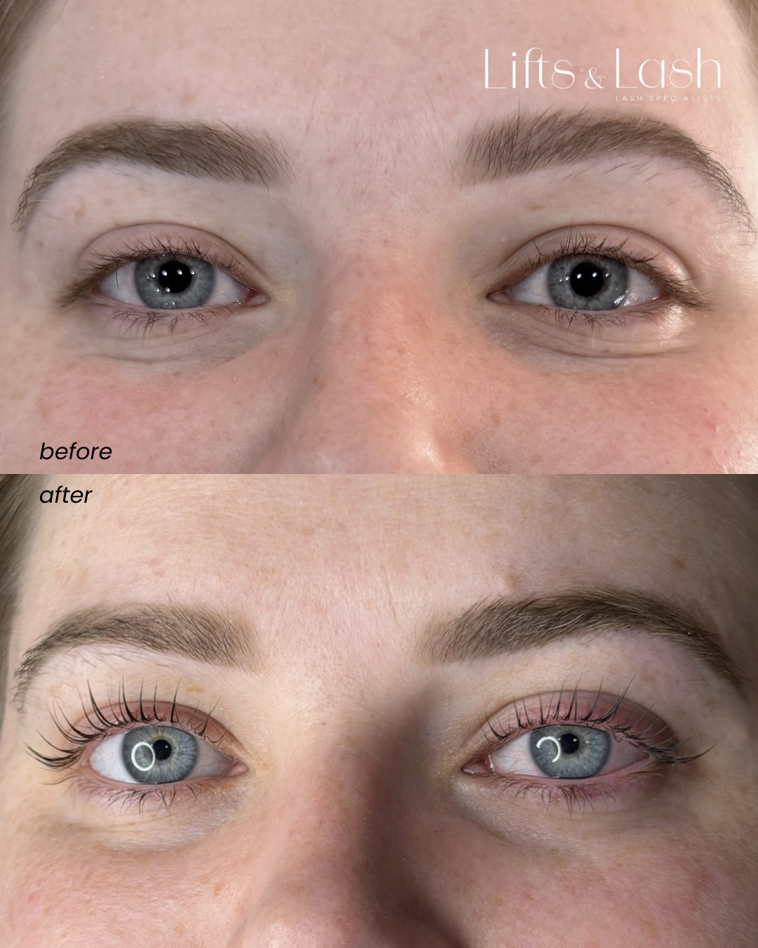 Lash lift and tint result