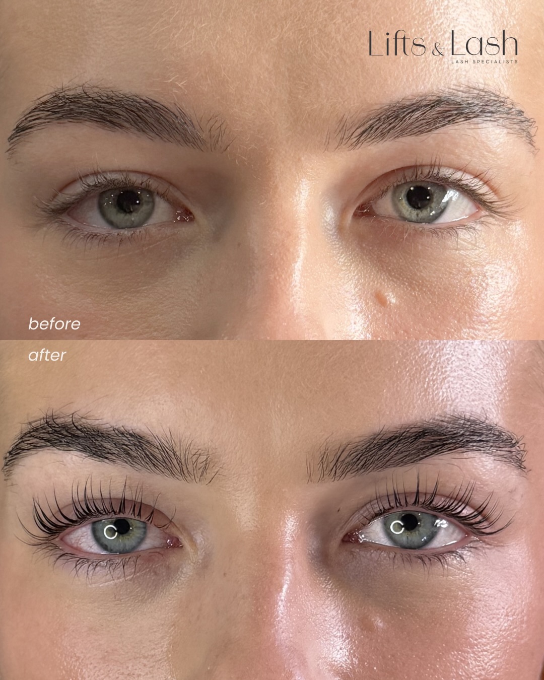 Lash lift and tint result